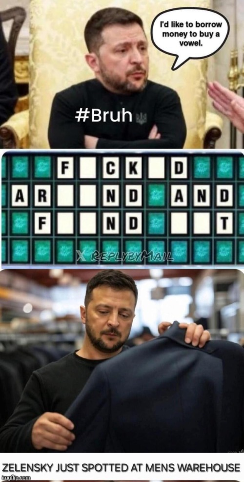 Zelensky gets a suit | image tagged in suit,wheel of fortune | made w/ Imgflip meme maker