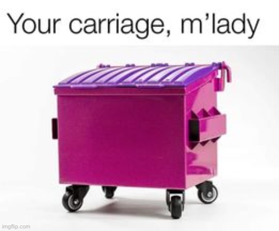 Your carriage, m'lady | image tagged in your carriage m'lady | made w/ Imgflip meme maker