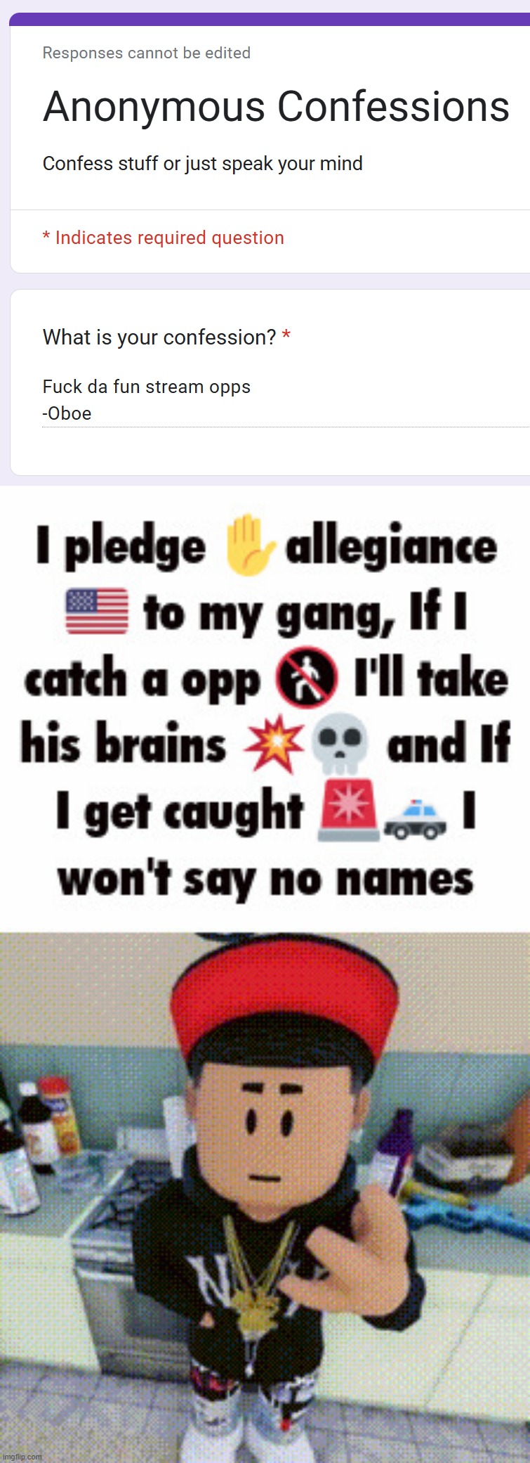 image tagged in i pledge allegiance to my gang | made w/ Imgflip meme maker