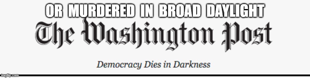 Journalist, Read Thyself | OR  MURDERED  IN  BROAD  DAYLIGHT | image tagged in breaking news | made w/ Imgflip meme maker