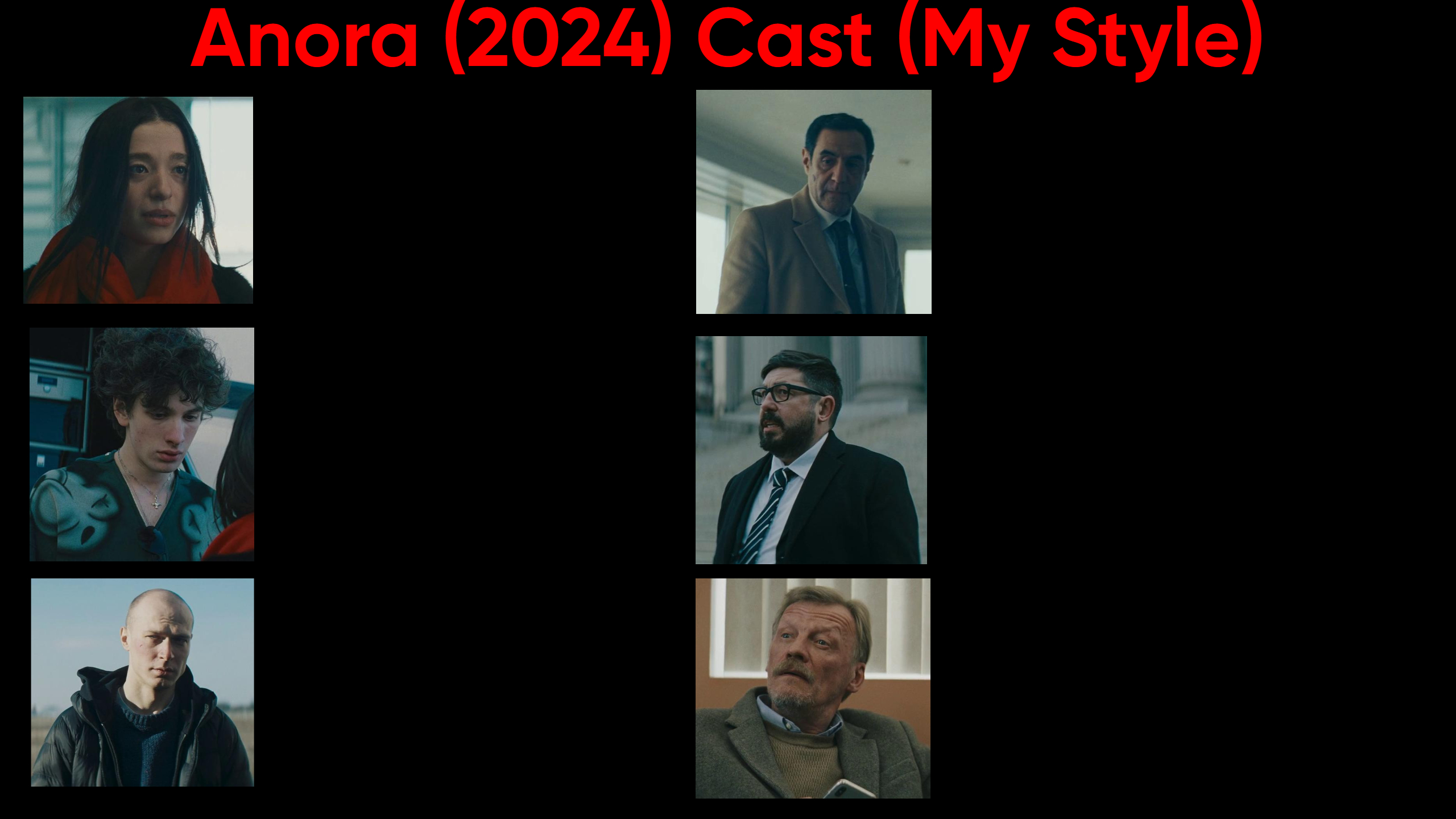 Anora (2024) Cast (My Style) Blank Meme Template