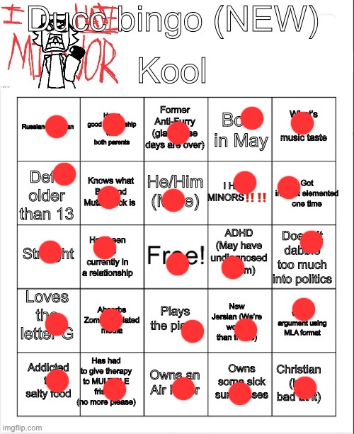 Ducc bingo (NEW) | image tagged in ducc bingo new | made w/ Imgflip meme maker