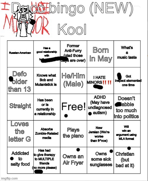 Ducc bingo (NEW) | image tagged in ducc bingo new | made w/ Imgflip meme maker