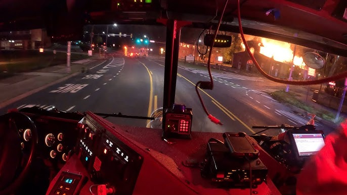 High Quality fire truck responding go pro view Blank Meme Template