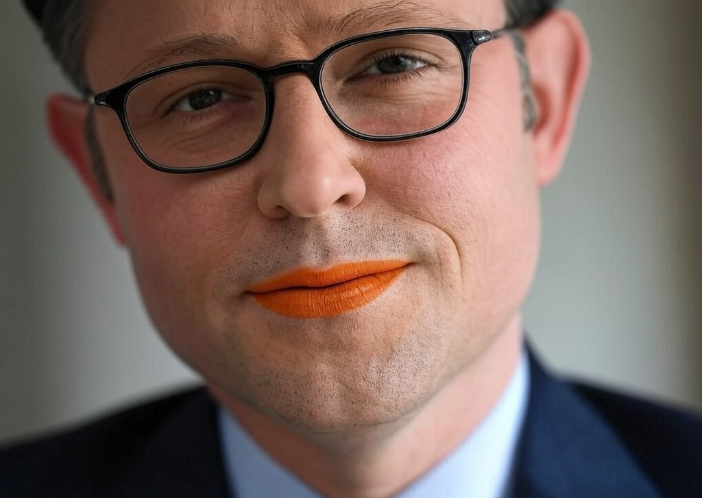 Mike Johnson Orange lips lipstick cheeto Blank Meme Template