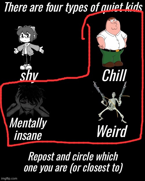 Four types of quiet kid | image tagged in four types of quiet kid | made w/ Imgflip meme maker