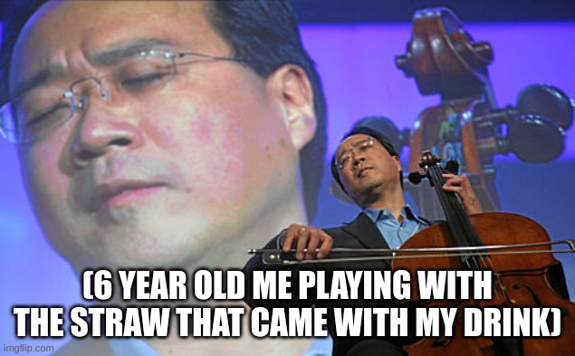 The past.... | (6 YEAR OLD ME PLAYING WITH THE STRAW THAT CAME WITH MY DRINK) | image tagged in chinese violin | made w/ Imgflip meme maker