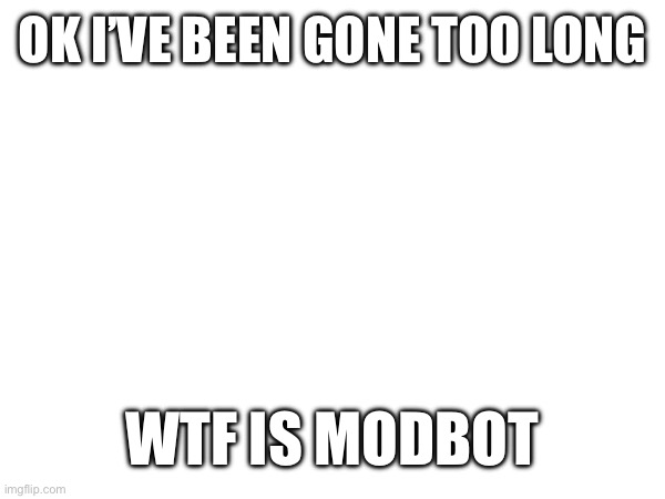 genuinely wth | OK I’VE BEEN GONE TOO LONG; WTF IS MODBOT | made w/ Imgflip meme maker