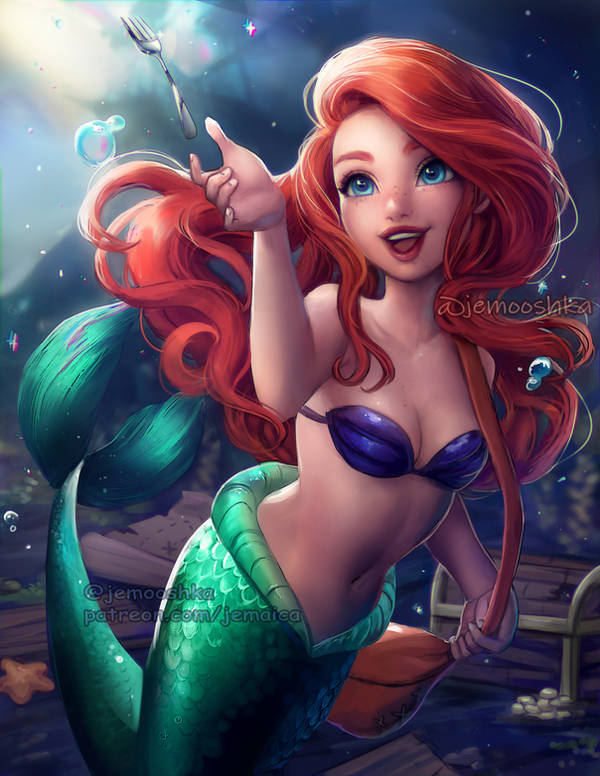 cute ariel art Blank Meme Template