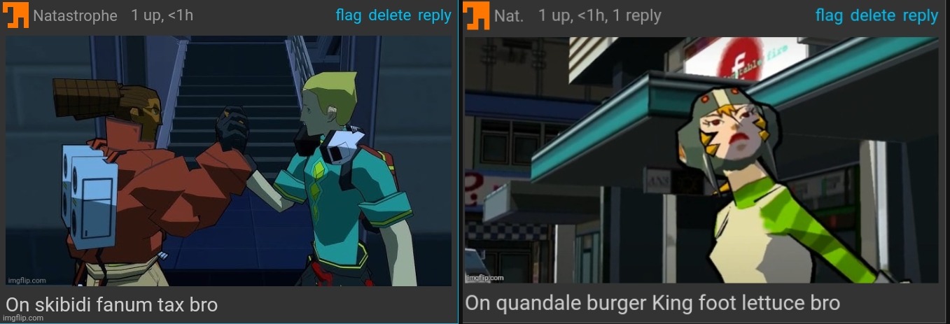 Who would win | image tagged in on skibidi fanum tax bro,on quandale burger king foot lettuce bro | made w/ Imgflip meme maker