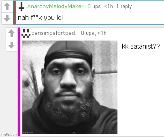 winning the argument's really hard with an upside down cross as your pfp | made w/ Imgflip meme maker