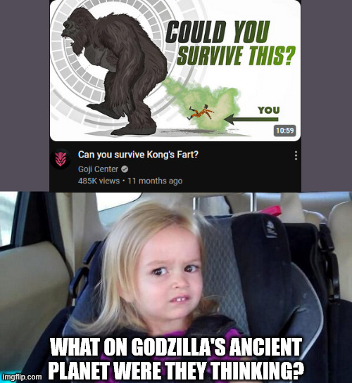 wtf girl | WHAT ON GODZILLA'S ANCIENT PLANET WERE THEY THINKING? | image tagged in wtf girl,king kong | made w/ Imgflip meme maker