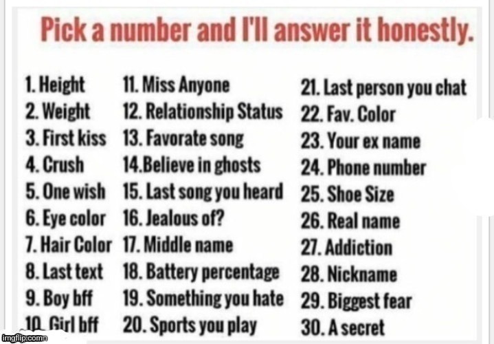 Pick a number and I'll answer it honestly. | image tagged in pick a number and i'll answer it honestly | made w/ Imgflip meme maker