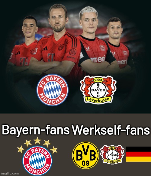 Wednesday, 21:00 CET, Derby in the UEFA Champions League: FC Bayern vs. Leverkusen, live on DAZN Germany | Werkself-fans; Bayern-fans | image tagged in bayern munich,leverkusen,champions league,germany,footy,sports | made w/ Imgflip meme maker