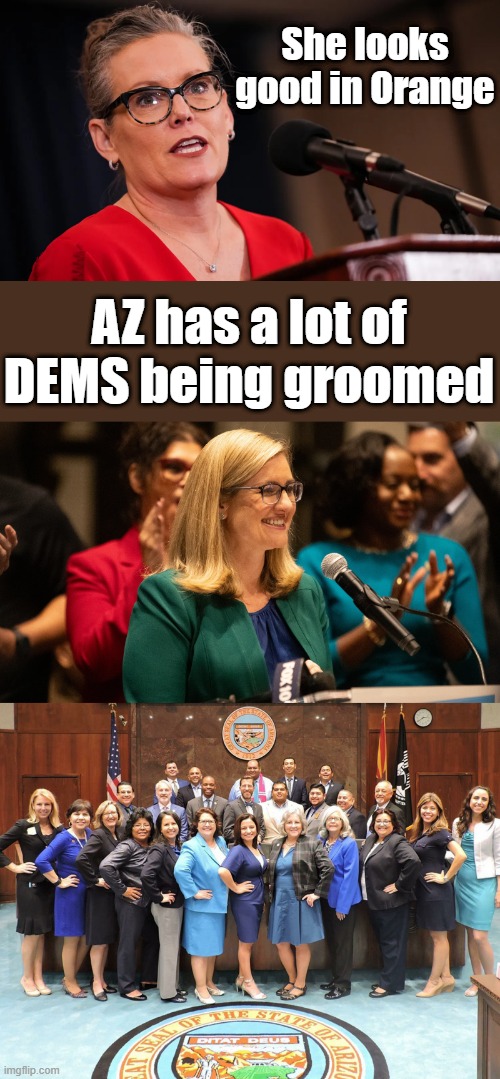 She looks good in Orange; AZ has a lot of DEMS being groomed | made w/ Imgflip meme maker