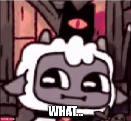 cult of the lamb | WHAT... | image tagged in cult of the lamb | made w/ Imgflip meme maker