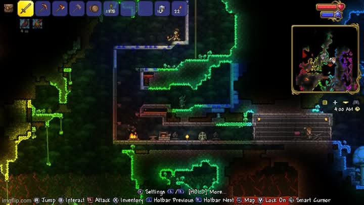 Legendary Mode getfixedboi base | image tagged in terraria,legendary mode,gaming,video games,nintendo switch,screenshot | made w/ Imgflip meme maker