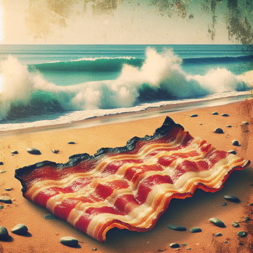 burnt bacon on the beach Blank Meme Template