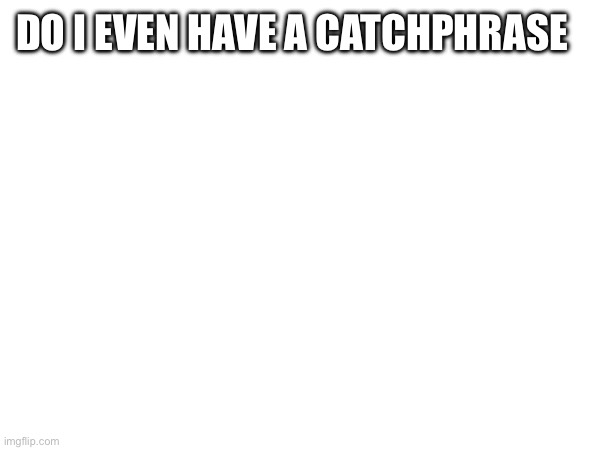 DO I EVEN HAVE A CATCHPHRASE | made w/ Imgflip meme maker