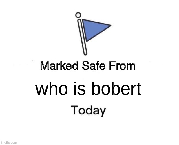 Marked Safe From | who is bobert | image tagged in memes,marked safe from | made w/ Imgflip meme maker