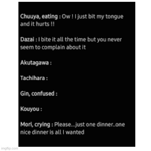 dazai no | image tagged in bsd | made w/ Imgflip meme maker