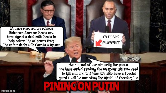 More lies and treachery from Trump in Congress | image tagged in more lies and treachery from trump in congress,putin's puppet,moscow maga,tariff tales,oligaic admiration,felon fables | made w/ Imgflip meme maker