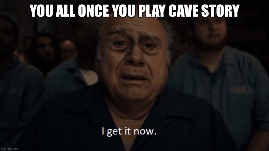 Danny devito | YOU ALL ONCE YOU PLAY CAVE STORY | image tagged in danny devito | made w/ Imgflip meme maker