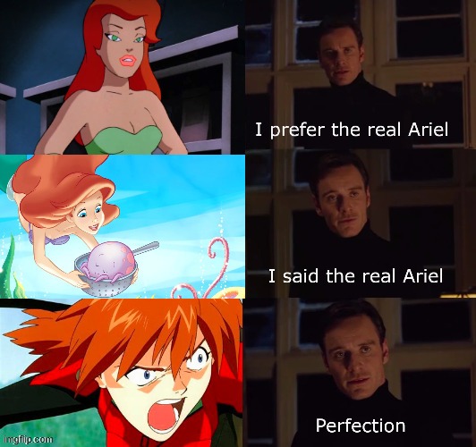 Asuka is the real ariel | image tagged in asuka is the real ariel,neon genesis evangelion,anime,the little mermaid,funny memes,poison ivy | made w/ Imgflip meme maker