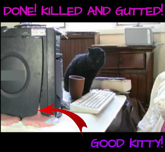 Death to Artificial Intelligence | DONE! KILLED AND GUTTED! GOOD KITTY! | image tagged in artificial intelligence | made w/ Imgflip meme maker