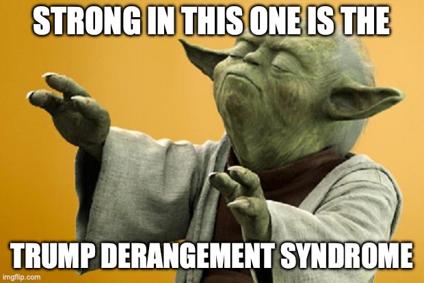 TDS - Trump Derangement Syndrome | STRONG IN THIS ONE IS THE; TRUMP DERANGEMENT SYNDROME | image tagged in yoda strong,tds,trump derangement syndrome | made w/ Imgflip meme maker