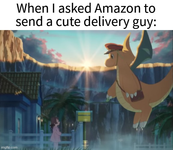 Thanks for receiving my comment | When I asked Amazon to send a cute delivery guy: | image tagged in memes,funny,pokemon,anime | made w/ Imgflip meme maker