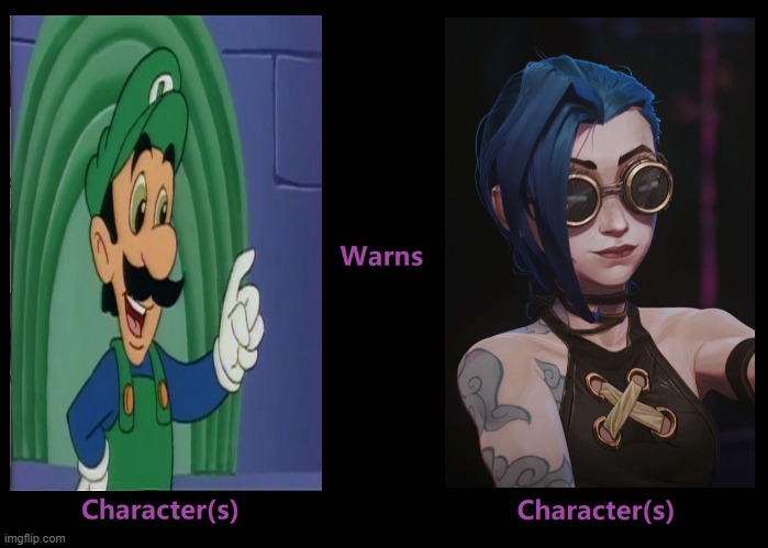 what if luigi warns jinx | image tagged in what if tecna warns ariel,super mario bros,arcane,luigi,jinx,videogames | made w/ Imgflip meme maker