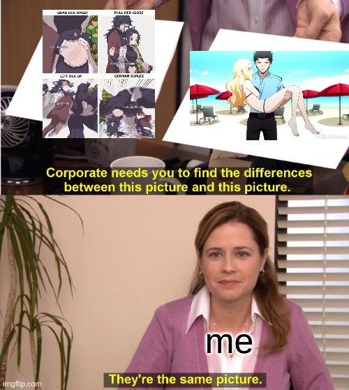 for the record: I DO NOT SHIP THEM!! | me | image tagged in memes,they're the same picture,anime,demon slayer,assassination classroom | made w/ Imgflip meme maker