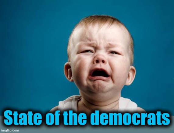 State of the democrats | State of the democrats | image tagged in baby crying,memes,democrats,trump derangement syndrome,state of the union | made w/ Imgflip meme maker