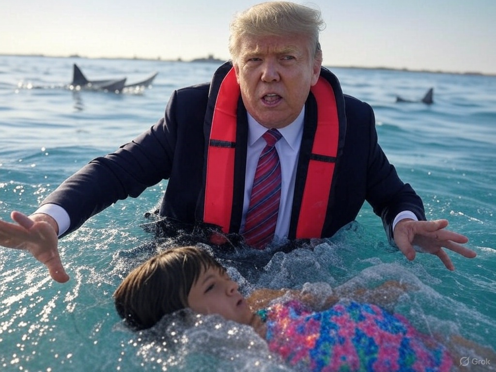 Trump saves child Blank Meme Template
