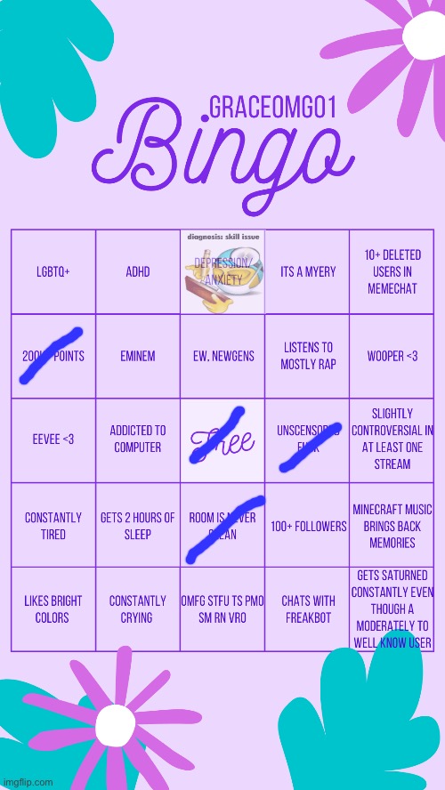 GraceOMG01 bingo | image tagged in graceomg01 bingo | made w/ Imgflip meme maker