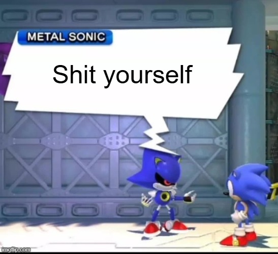 metal sonic says | Shit yourself | image tagged in metal sonic says | made w/ Imgflip meme maker