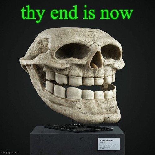 troll announcement temp | thy end is now | image tagged in troll announcement temp | made w/ Imgflip meme maker