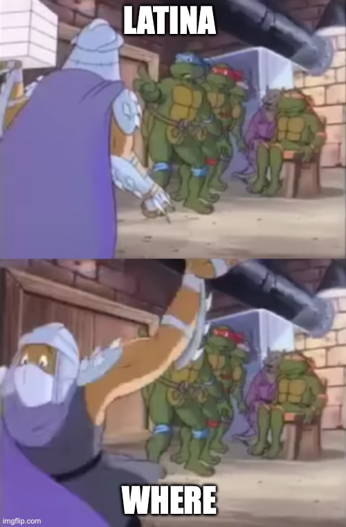 it's Shredder WHERE | LATINA WHERE | image tagged in it's shredder where | made w/ Imgflip meme maker