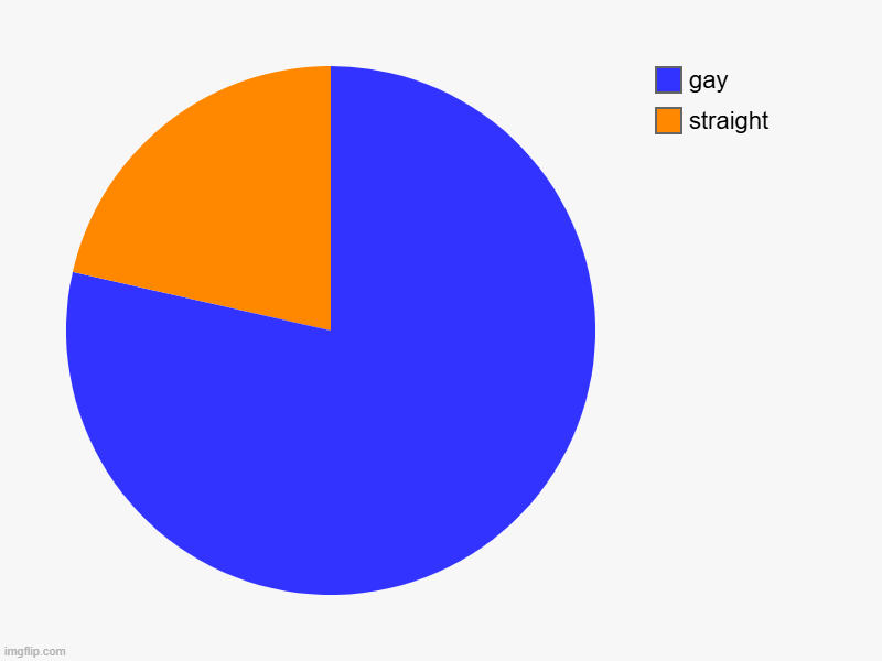 straight, gay | image tagged in charts,pie charts | made w/ Imgflip chart maker