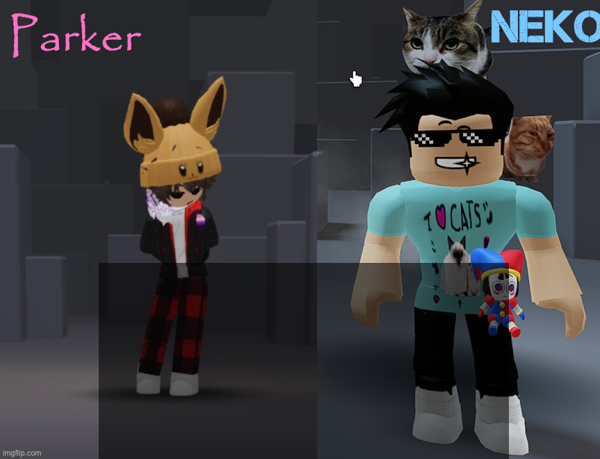 High Quality Neko and Parker Roblox temp Blank Meme Template