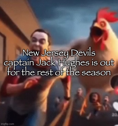 Shoulder injury moment | New Jersey Devils captain Jack Hughes is out for the rest of the season | image tagged in sheldon cooper | made w/ Imgflip meme maker