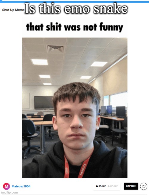 Is this emo snake | made w/ Imgflip meme maker