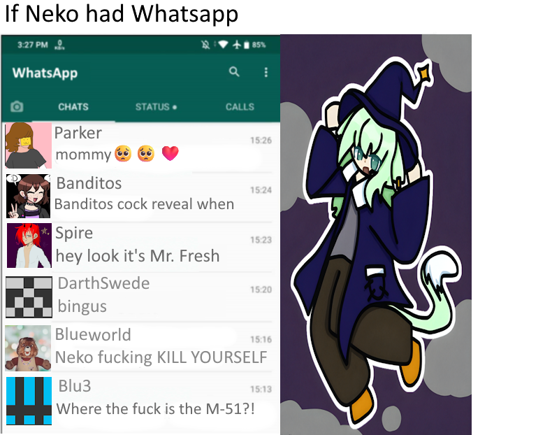 If Neko had Whatsapp Blank Meme Template