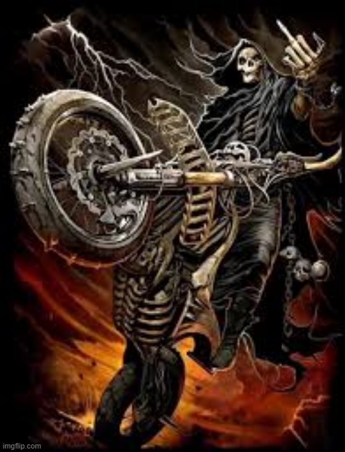 mega awesome skeleton riding motorcycle | image tagged in mega awesome skeleton riding motorcycle | made w/ Imgflip meme maker