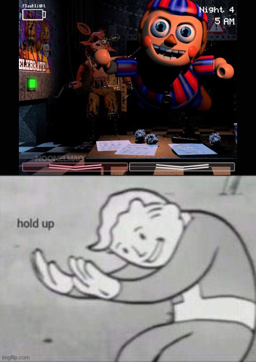 FNAF 2 | image tagged in fallout hold up | made w/ Imgflip meme maker