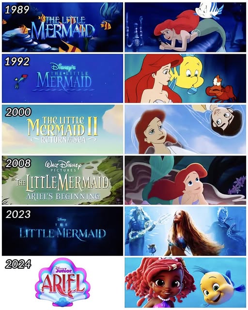 little mermaid over the years Blank Meme Template