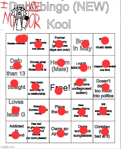 Ducc bingo (NEW) | image tagged in ducc bingo new | made w/ Imgflip meme maker