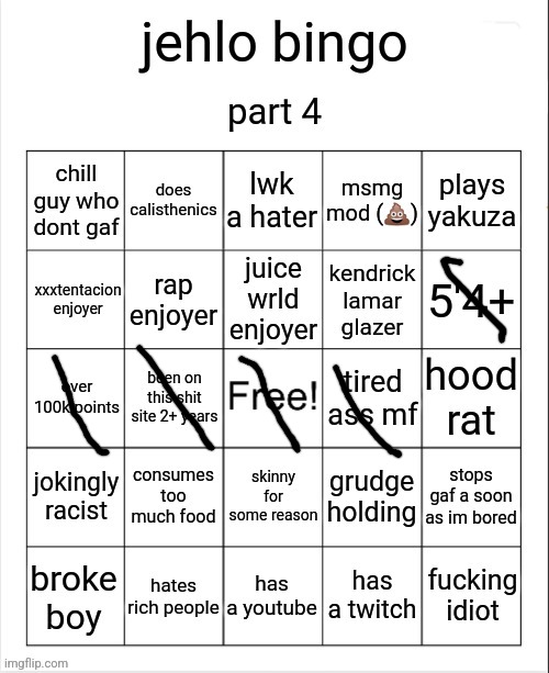 jehlo bingo 4 | image tagged in jehlo bingo 4 | made w/ Imgflip meme maker