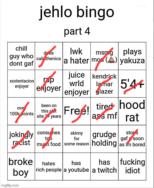 jehlo bingo 4 | image tagged in jehlo bingo 4 | made w/ Imgflip meme maker